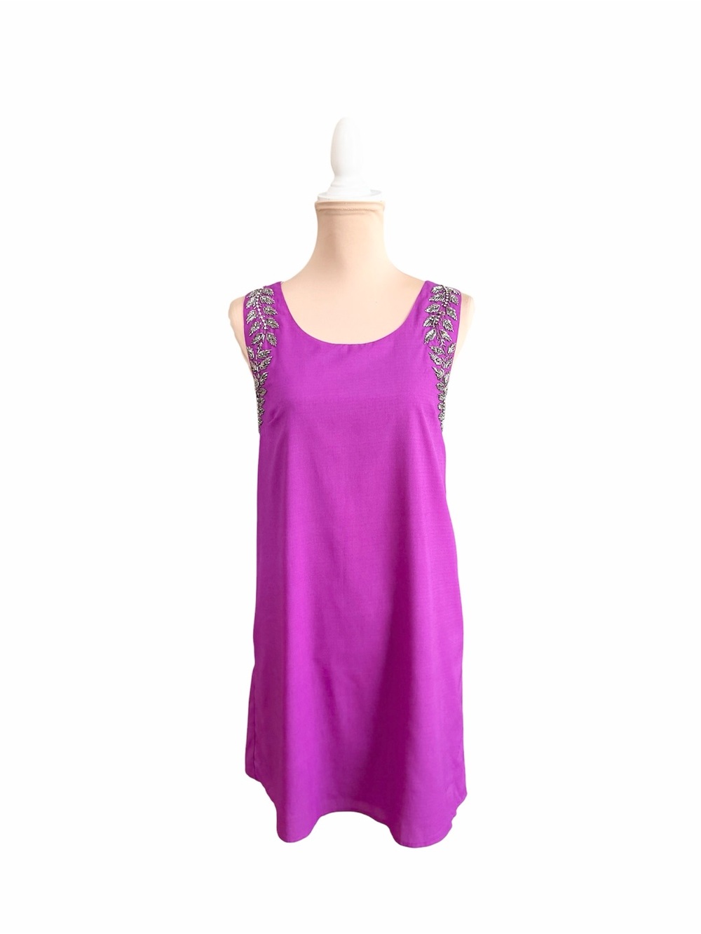 Sugarlips Magenta Embellished Sleeveless Midi Dress